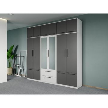 Dulap dormitor Alb+Gri Levi C22