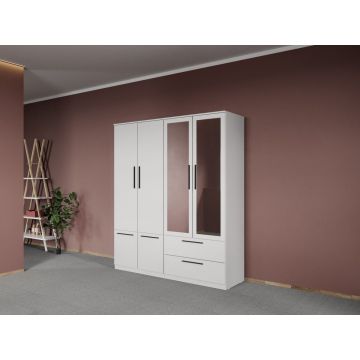 Dulap dormitor Alb Levi C07