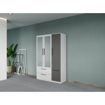 Dulap dormitor Alb+Gri Levi C05