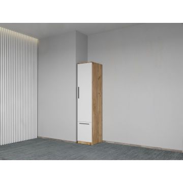 Dulap dormitor Alb+Stejar Levi C01