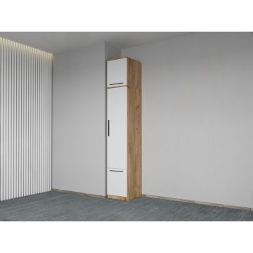 Dulap dormitor Alb+Stejar Levi C12