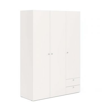 Dulap haine ARONA 135, A50, H195, 3U2S, Alb Portelan
