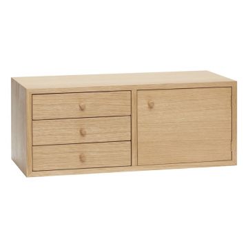 Dulap în culoare naturală cu aspect de lemn de stejar suspendat 50x20 cm Piccolo – Hübsch Dulap în culoare naturală cu aspect de lemn de stejar suspendat 50x20 cm Piccolo – Hübsch
