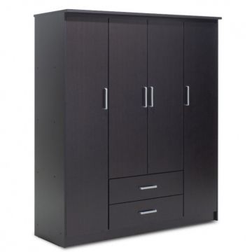 Dulap Olympus Cu 4 Uși Și Sertare Culoare Wenge 159x57x183 cm