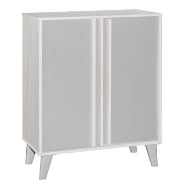 Dulap pantofi Milana alb- gri 74x38x95cm