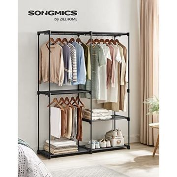 Dulap pentru haine, Songmics, Negru, 138x43x182 cm Dulap pentru haine, Songmics, Negru, 138x43x182 cm