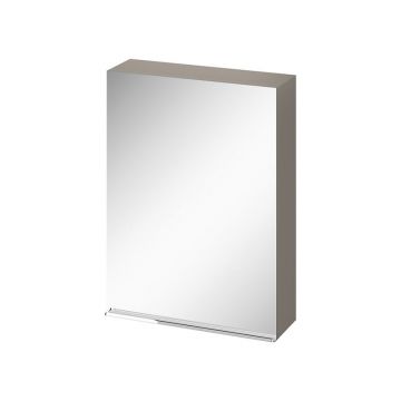 Dulap suspendat cu oglindă, Cersanit, Virgo 60, cu mâner cromat, gri