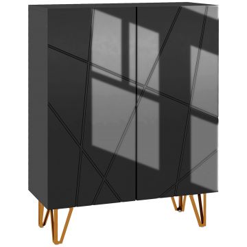 HOMCOM Dulap Îngust pentru Pantofi, Dulap Subțire pentru Depozitarea a 15-20 de Pantofi, 95x72x31.5 cm, Negru | Aosom Romania