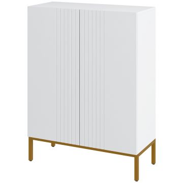 HOMCOM Dulap Îngust pentru Pantofi, Dulap Subțire pentru Depozitarea Pantofilor cu Rafturi Reglabile, 95x72x31.5 cm, Alb | Aosom Romania