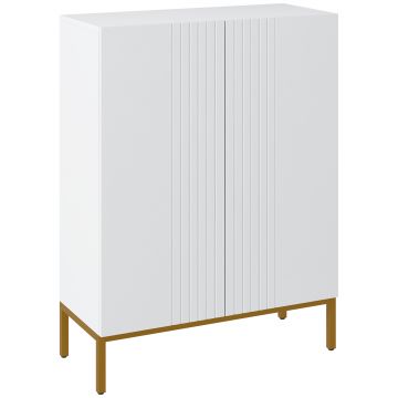 HOMCOM Dulap Îngust pentru Pantofi, Dulap Subțire pentru Depozitarea Pantofilor cu Rafturi Reglabile, 95x72x31.5 cm, Alb | Aosom Romania