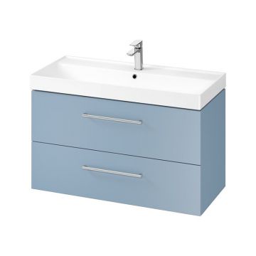 Mobilier suspendat, Cersanit, Larga, dreptunghiular, 100 cm, albastru