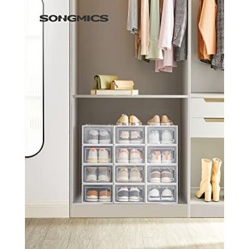 Pantofar din plastic, Songmics, Alb, 33.3x23x14 cm