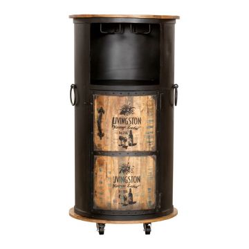 Dulap vinotecă negru din metal număr sticle 9, 60x115 cm Luni – Interia Home & Living