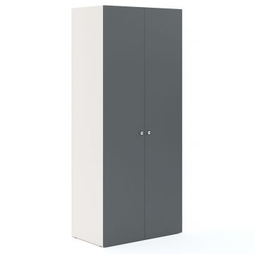 Dulap haine ARONA 90, A50, H210, 2U, Alb Portelan, Antracit