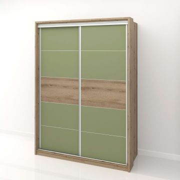 Dulap haine usi glisante PRIMAVERA 155, H205, Stejar, Pesto