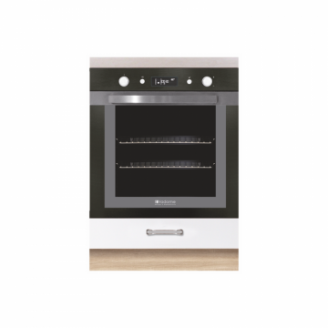Corp inferior pentru cuptor 60 ECO-17D, corp stejar sonoma, fronturi alb lucios + stejar sanremo, 60x51x82 cm