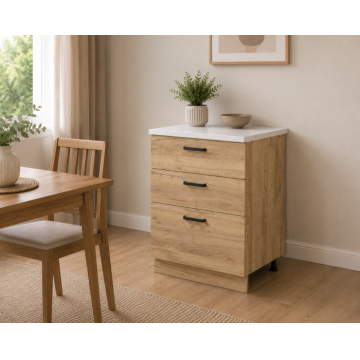 Corp Inferior Vio 60x60x85 cm 3s Stejar Aur K003