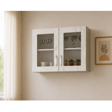 Corp Superior Cu Geam Venus, 80x29x60 cm,  Alb k001