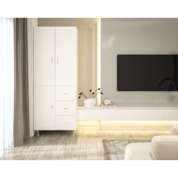 Dulap 3Usi -3S, 70x 35x 180 cm Alb