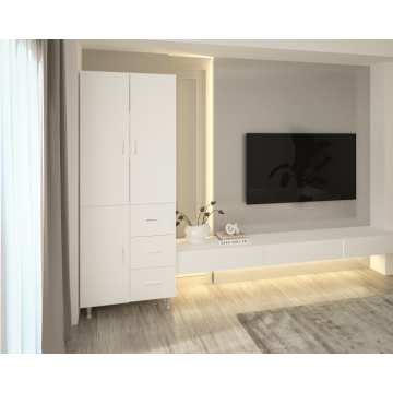 Dulap 3Usi -3S, 70x 35x 180 cm Alb