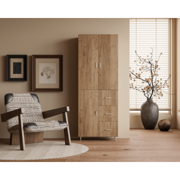 Dulap 3Usi -3S ,70x35x180 cm, Stejar K003