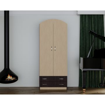 Dulap-4 ( 2U 2S ) Ro 74x54x212 cm Wenge Mesteacan