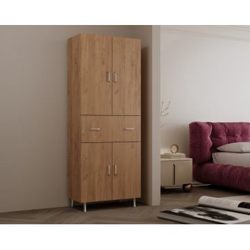 Dulap 70X35X180 cm, 4Usi -1S Stejar K003
