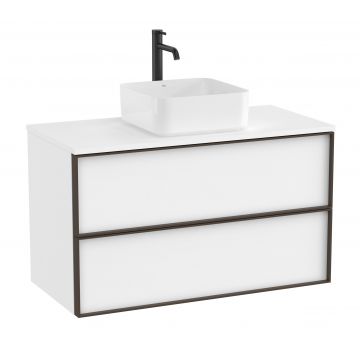 Dulap baza Roca Inspira pentru lavoare pe blat doua sertare 100cm alb mat