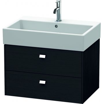 Dulap baza suspendat Duravit Brioso 684x442mm cu doua sertare stejar negru manere crom