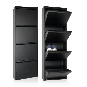 Dulap de pantofi Ggmbayk4003 Negru 50x137x15 cm