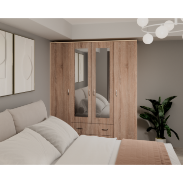 Dulap Garmonia 4U, 160x50x200 cm, Sonoma Trufe