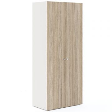 Dulap haine ARONA 90, A50, H210, 2U, polite, Alb Portelan, Oak