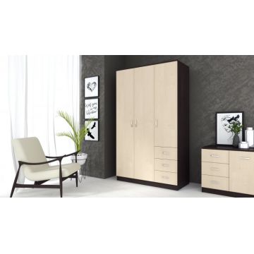 Dulap Ionut,120x50x200 cm, Wenge+Mesteacan