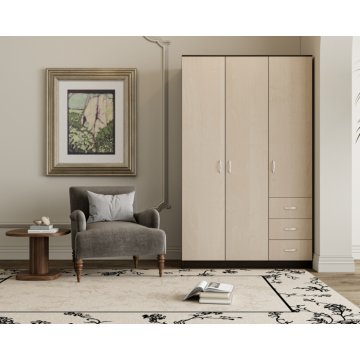 Dulap Ionut,120x50x200 cm, Wenge+Mesteacan