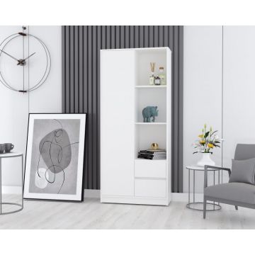 Dulap MP1 - 1U+2S, 80x33x180 cm, Alb
