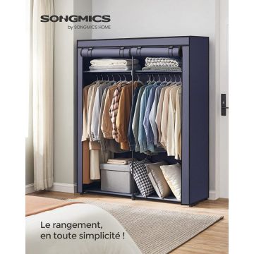 Dulap pentru haine, Songmics, Albastru inchis, 140x43x174 cm