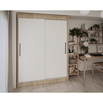 Dulap UC MP1, 150x60x200 cm, Stejar K002 Alb