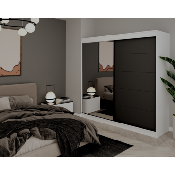 Dulap UC MP3, 200x60x200 cm, Alb Antracit