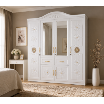 Dulap ZQE 021 MDF 6 Usi 2 Sertare 200x215x52 cm