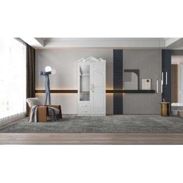 Dulap ZQW-032 MDF - 2U 2S, 100x50x200 cm, Alb