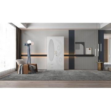 Dulap ZQW-036 MDF - 2U 2S, 100x50x200 cm, Alb