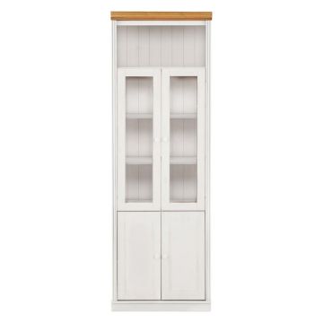 Vitrină albă din lemn de pin 74x223 cm Anita – Støraa