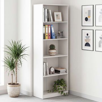 Biblioraft LINEA 70, 4 rafturi, Alb