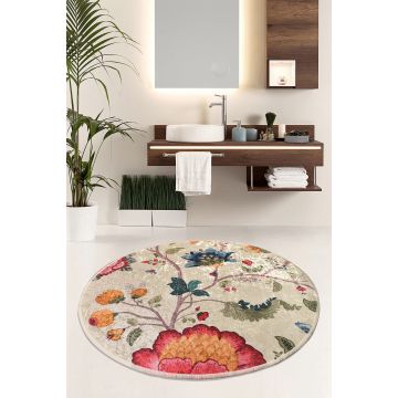 Covoras baie Arya, Multicolor, 100% poliester, D 140 cm Covoras baie Arya, Multicolor, 100% poliester, D 140 cm