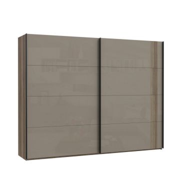 Dulap Cu Uși Culisante, 220,1/210,5/61,2 cm, culoare lemn stejar, bej