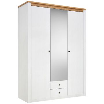 Dulap Cu Uși Rotative, 155/216,5/60 cm, alb, culoare lemn stejar