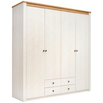 Dulap Cu Uși Rotative, 201,4/216,5/60 cm, alb, culoare lemn stejar