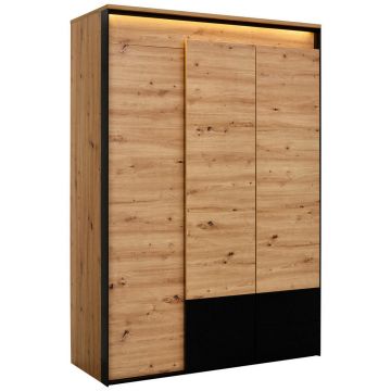 DULAP CU UȘI ROTATIVE negru, stejar Artisan