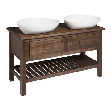 Dulap fără chiuvetă maro din lemn de molid 130x73 cm Brand – Sapho