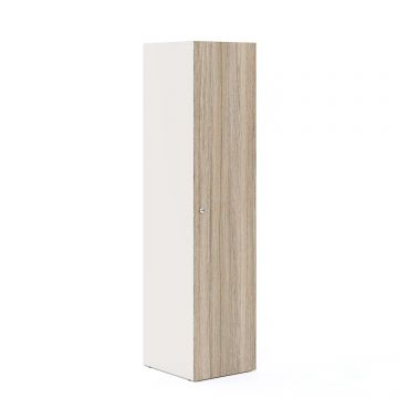 Dulap haine ARONA 45, A50, H195, 1U, Alb Portelan, Oak